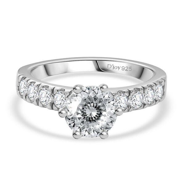D'Joy Moissanit Ring, 925 Silber platiniert - 1,67 ct.