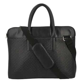LA MAREY - 100% Polyurethan Laptop-Tasche, 40,5x7x30,5cm, schwarz