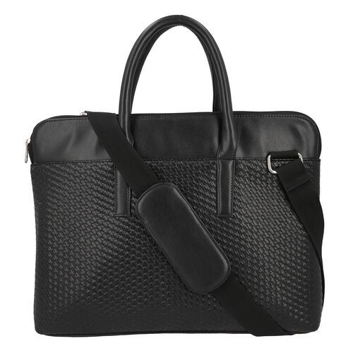 LA MAREY - 100% Polyurethan Laptop-Tasche, 40,5x7x30,5cm, schwarz image number 0