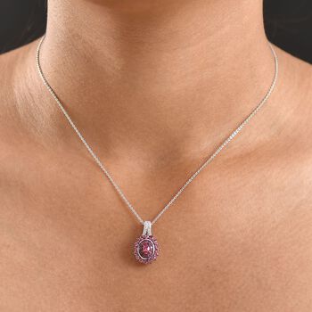 D'Joy AA Rubellit Schmuckset ca. 50 cm 925 Silber rhodiniert ca. 1.59 ct