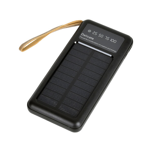 10.000mAh Solar Powerbank, multifunktional mit integrierten Kabeln und LED-Digitalanzeige, schwarz image number 9
