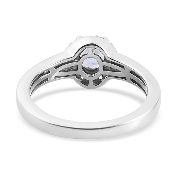 Tansanit und Zirkon Ring 925 Silber platiniert  ca. 0,80 ct image number 6