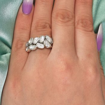 Handgearbeiteter Polki-Diamant-Ring, 925 Silber platiniert  ca. 1,00 ct