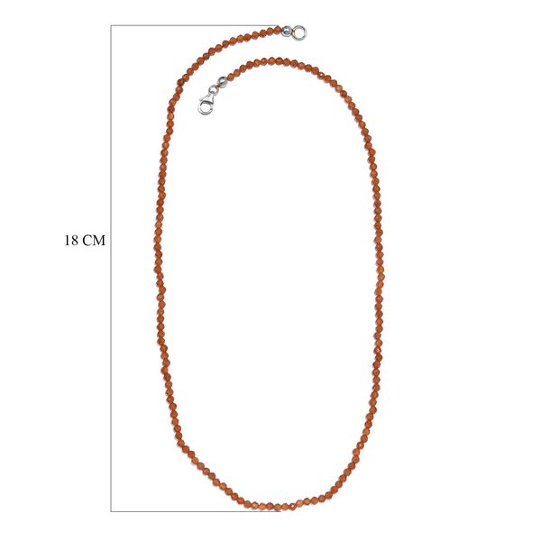 Hessonit Granat Halskette, ca. 45 cm, 925 Silber ca. 40.30 ct image number 6