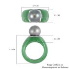 Grüne Jade, Tahiti Perle Ring (11-12 mm), 925 Silber rhodiniert, (Größe 17.00) ca. 44.57 ct image number 6