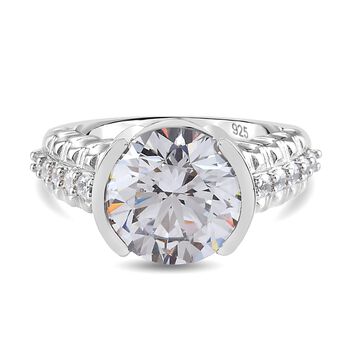 LUSTRO STELLA Hergestellt mit Feinster ZIRKONIA Ring 925 Silber platiniert (Gr&ouml;&szlig;e 16.00)