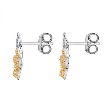 LUXURIANT VS-EF Labor wei&szlig;e und gelbe Diamant Ohrringe - 0,50 ct.