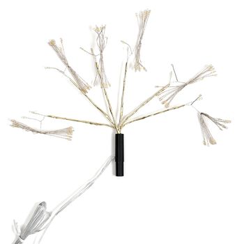 Set aus 4 solarbetriebenen Gartenlichtern in Feuerwerksform, 8 Leuchtmodi, 80 cm