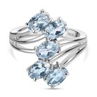 Himmelblauer Topas Ring Edelstahl (Größe 16.00) ca. 2,74 ct