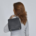 Crossbody Tasche aus 100% echtem Leder, Pfau Muster, Größe 22x11x18 cm, Schwarz image number 2