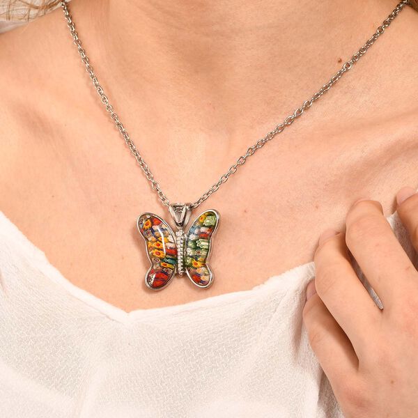 Schmetterlings-Anhänger mit 60cm Kette im Murano-Stil image number 8