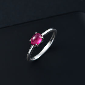 AA Afrikanischer Rubin (Fissure gefüllt) Ring 925 Silber (Größe 19.00) ca. 1,34 ct