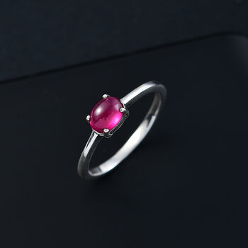 AA Afrikanischer Rubin (Fissure gef&uuml;llt) Ring 925 Silber (Gr&ouml;&szlig;e 19.00) ca. 1,34 ct