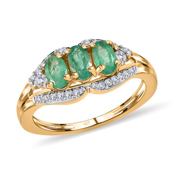 Socoto Smaragd und Zirkon Ring - 0,96 ct. image number 4