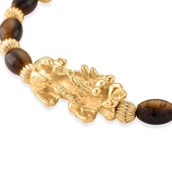 Tigerauge Armband, Flexibles, gelb vergoldet ca. 35.00 ct image number 5