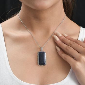 Blauer Aventurin Anh&auml;nger  Edelstahl ca. 22.29 ct