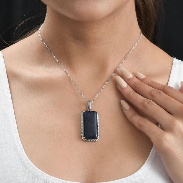 Blauer Aventurin Anhänger  Edelstahl ca. 22.29 ct image number 3