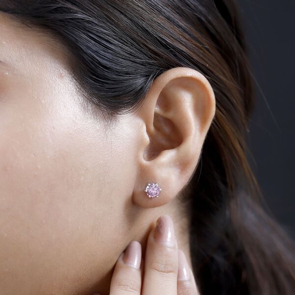 EF Rosa Moissanit Ohrringe 925 Silber platiniert ca 1,50ct image number 3