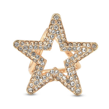 Wei&szlig;e Kristall Stern-Schlie&szlig;e, goldfarben