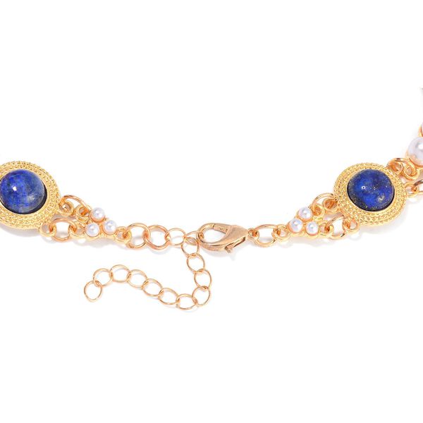 Lapislazuli und Muschelkernperle Halskette, 45 cm image number 3