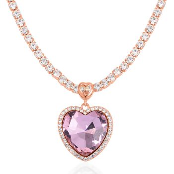 J Francis gefertigt mit SWAROVSKI- Rosa und wei&szlig;e Swarovski Kristall Halskette, 50cm