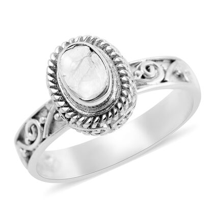 Royal Bali Kollektion - Polki Diamant-Ring, 925 Silber (Größe 21.00) ca. 0,44 ct