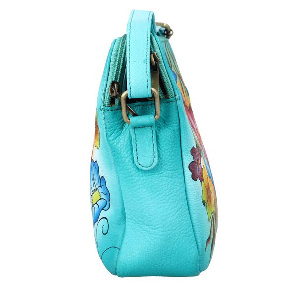 SUKRITI- Echtleder Crossbody Tasche mit Blumenmuster, gr&uuml;n image number 7