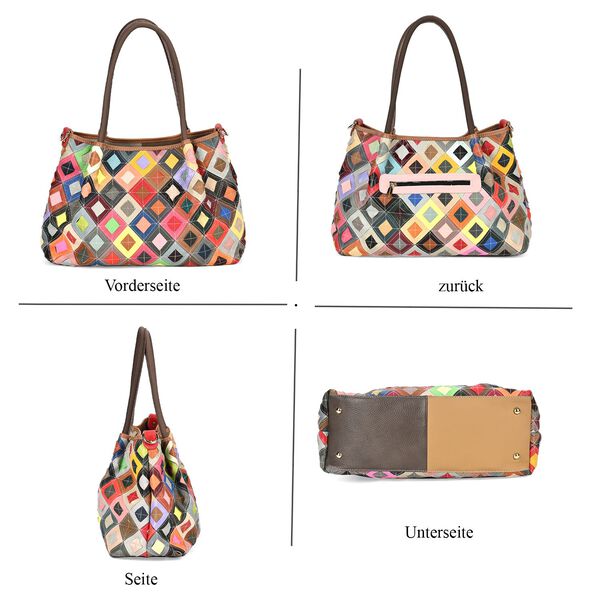 Chaos by Elsie- Echtleder Schultertasche mit RFID-Schutz, 39x14x27cm image number 1