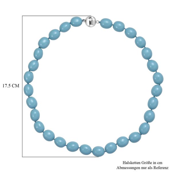 Sleeping Beauty t&uuml;rkisfarbene Oval Muschelkernperle 50cm Halskette und flexibles Armband image number 5