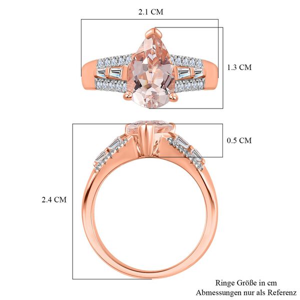 AA Morganit und Zirkon Ring - 2,26 ct. image number 7