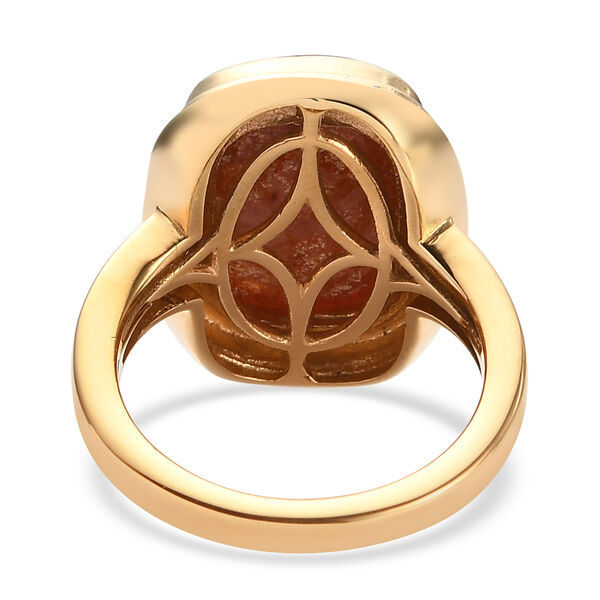 Korevora Sonnenstein Solitär Ring 925 Silber vergoldet  ca. 6,83 ct image number 6