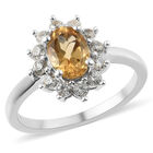 Citrin und Zirkon Ring 925 Silber platiniert  ca. 1,36 ct image number 3