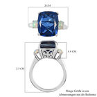 Ceylon Farbe Quarz und natürlicher, äthiopischer Opal-Ring, 925 Silber platiniert  ca. 6,05 ct image number 6