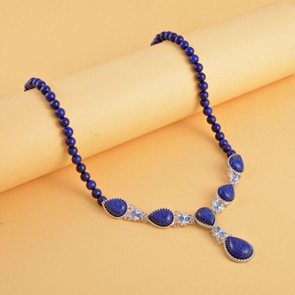 Lapislazuli und blaue Kristall Halskette,45 cm - 164 Ct. image number 2