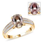 AAA Turkizit, Weißer Diamant Ring 585 Gold (Größe 17.00) ca. 2,30 ct