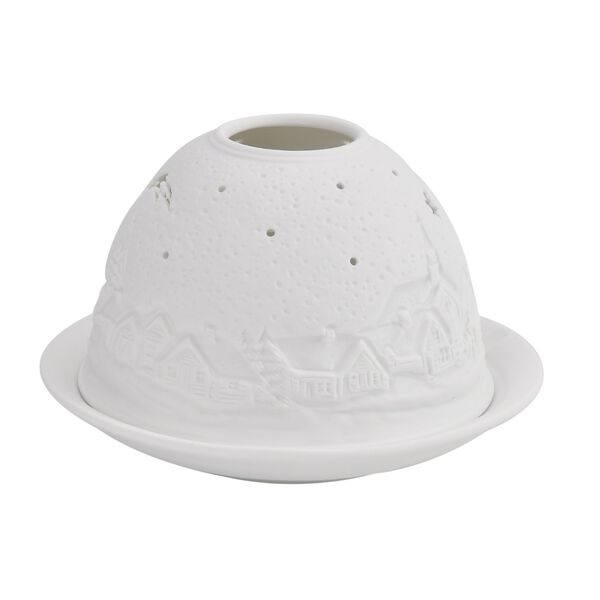 Porzellan-Teelichthalter mit LED, Stille Nacht Motiv image number 5