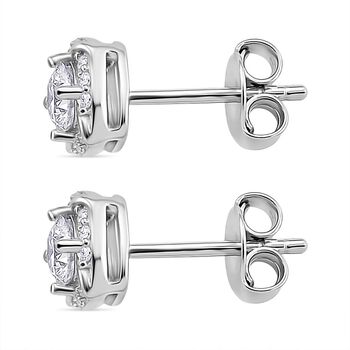 RADIANTA GRA zertifiziert Moissanit (D-VVS) Ohrringe 925 Silber rhodiniert ca. 0.72 ct