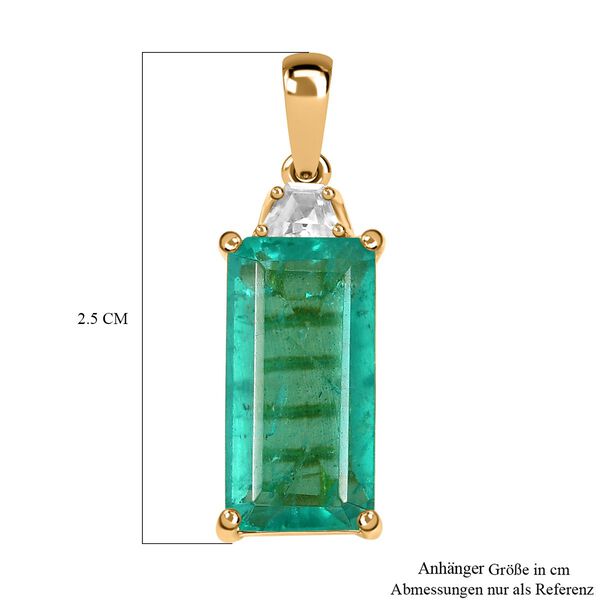 Smaragd Quarz Triplett und Zirkon Anhänger - 4,88 ct. image number 6