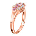 Rosa Saphir und Zirkon Cluster Ring, 925 Silber rosévergoldet, 1,34 ct. image number 4