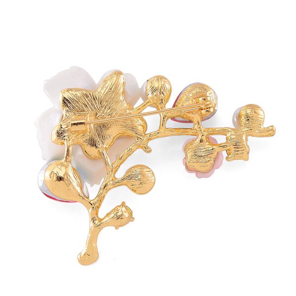 Neongr&uuml;ner Kristall, Harz Brosche Std Gelb image number 4