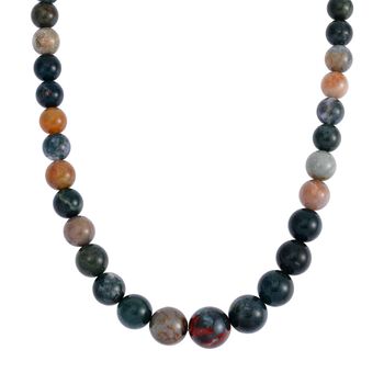 Ozean Jaspis Halskette ca. 45 cm 925 Silber rhodiniert ca. 681,00 ct.