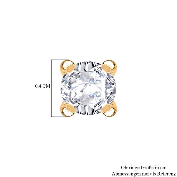 RADIANTA GRA zertifiziert Moissanit (D-VVS) Ohrringe 925 Silber vergoldet ca. 0.48 ct image number 6