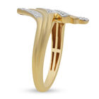 Diamant Bypass-Ring, 925 Silber Gelbgold Vermeil  ca. 0,15 ct image number 3