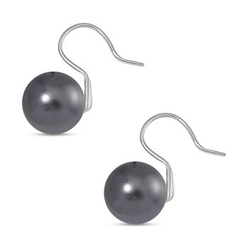 Graue Muschelkernperle Ohrringe, 925 Silber