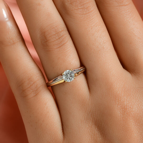 LUSTRO STELLA - feinster Zirkonia Solit&auml;r-Ring, 925 Silber dreifarbige Beschichtung image number 3