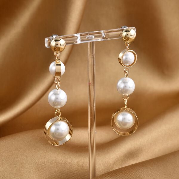 Wei&szlig;e Muschelkernperlen-Ohrringe - 35 ct. image number 2