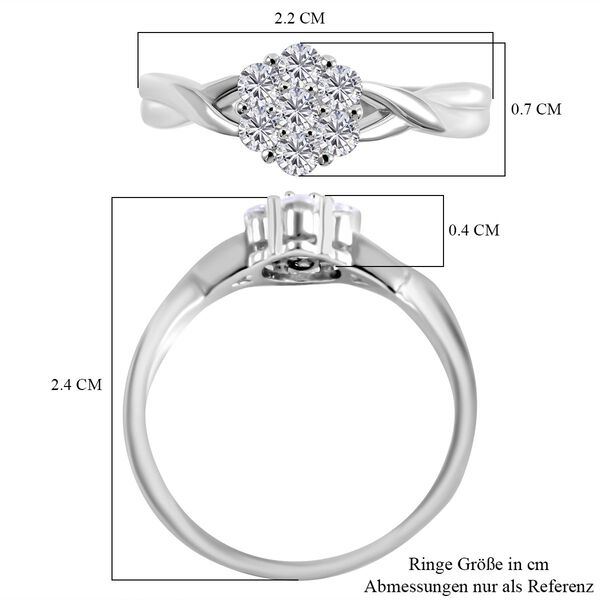 Lustro Stella - Wei&szlig;er Zirkonia Ring, 925 Silber platiniert (Gr&ouml;&szlig;e 16.00) ca. 3.65 ct image number 5