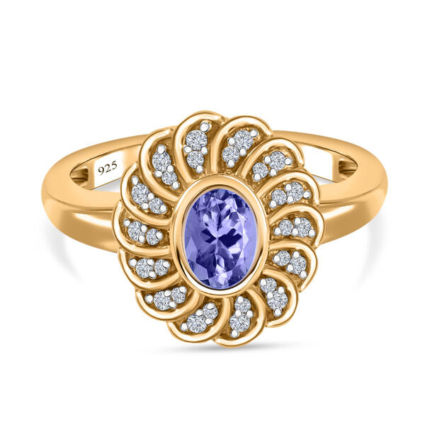 Tansanit und Zirkon Ring - 0,63 ct.