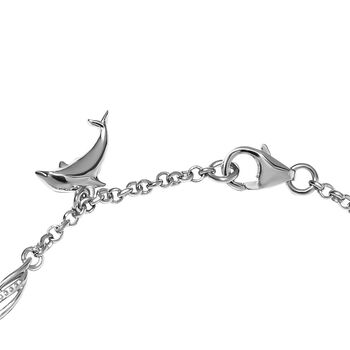 Meteorit Armband, ca. 19 cm, 925 Silber platiniert ca. 17.25 ct