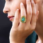 Grünes Katzenauge Ring, Reiner Edelstahl emailliert, (Größe 19.00), ca. 3.00 ct image number 2